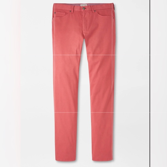 Peter Millar Men's Ultimate Sateen 5-Pocket Pants Cape Red Size 34x34 Orig $175 - Picture 1 of 12